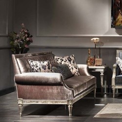 Casa Padrino canapé de salon baroque de luxe en velours rose / argent antique 250 x 88 x H. 100 cm - Noble et Magnifique