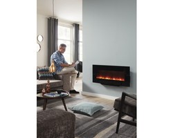 Casa Padrino luxury LED wall wall black 98 x 45 cm - chimenea eléctrica de pared