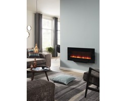 Casa Padrino luxury LED wall wall black 98 x 45 cm - chimenea eléctrica de pared