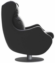 Casa Padrino fauteuil pivotant de luxe noir / gris 72 x 82 x H. 96 cm - Fauteuil Relax - Fauteuil en Cuir - Mobilier de Luxe