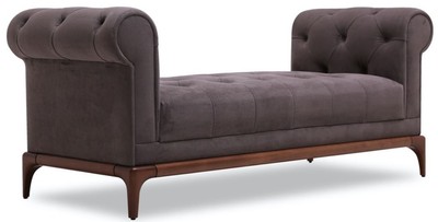 Casa Padrino Panca Chesterfield di Lusso Vviola / Marrone 175 x 58 x A. 67 cm - Panca Moderna in Legno Massello Imbottita con Velluto Pregiato - Qualità di Lusso
