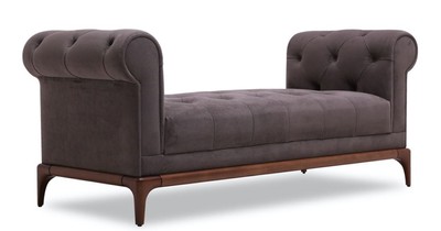 Casa Padrino Panca Chesterfield di Lusso Vviola / Marrone 150 x 58 x A. 67 cm - Panca Moderna in Legno Massello Imbottita con Velluto Pregiato - Qualità di Lusso