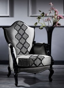 Casa Padrino Luxus Barock Sessel Armoni Silber / Grau / Schwarz