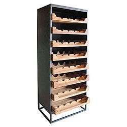 Casa Padrino industrial look wine cabinet 67x45x183cm metal / wood - wine rack Casa Padrino industrial look wine cabinet 67x45x183cm metal / wood - wine rack