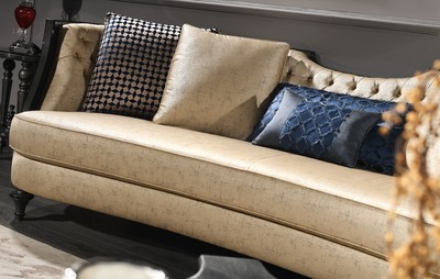 Casa Padrino Luxus Barock Sofa Gold / Schwarz 257 x 100 x H. 86 cm - Prunkvolles Wohnzimmer Sofa - Barockmöbel