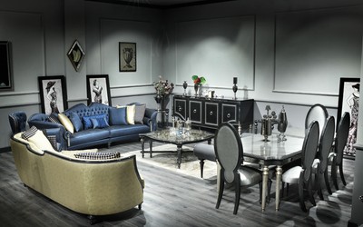 Casa Padrino Luxus Barock Sofa Gold / Schwarz 257 x 100 x H. 86 cm - Prunkvolles Wohnzimmer Sofa - Barockmöbel