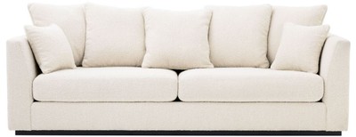 Casa Padrino sofá de salón de lujo crema / negro 255 x 100 x A. 90 cm - Sofá con 7 cojines - Calidad de Lujo