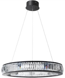 Casa Padrino lustre LED de luxe noir Ø 91 x H. 13 cm - Lustre moderne en verre cristal - Qualité de Luxe