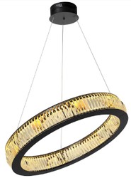 Casa Padrino lustre LED de luxe noir Ø 91 x H. 13 cm - Lustre moderne en verre cristal - Qualité de Luxe