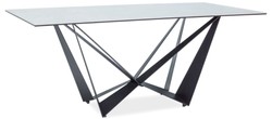 Casa Padrino tavolo da pranzo di design con piano in vetro effetto marmo grigio / nero 180 x 90 x A. 76 cm - Mobili per Sala da Pranzo di Lusso