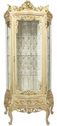 Casa Padrino vitrina barroco crema 80 x 40 x A. 200 cm - Vitrina barroco adornada con puerta de vidrio y hermosas decoraciones - Muebles Barrocos
