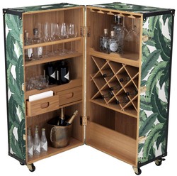 Casa Padrino Luxus Retro Weinschrank Cocktailschrank Barschrank Martini Bianco mit Rollen Grün / Weiß / Schwarz / Gold