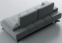 Casa Padrino luxury sofa with adjustable backrests gray - Various Sizes - Modern living room sofa - Luxury Furniture