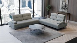 Casa Padrino luxury sofa with adjustable backrests gray - Various Sizes - Modern living room sofa - Luxury Furniture