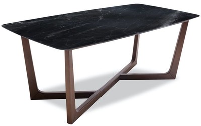 Casa Padrino Luxus Esstisch Küchentisch Esszimmertisch Hera mit Glaskeramik Tischplatte Schwarz / Braun
