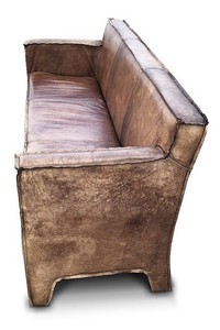 Casa Padrino Vintage Luxus Echtleder Lounge Sofa Braun 185 cm - Luxus Wohnzimmer Leder Couch Möbel Büffelleder