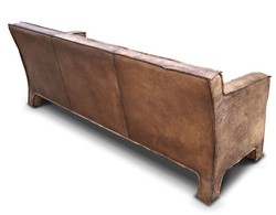 Casa Padrino Canapé lounge en cuir véritable luxe vintage marron 185 cm - Canapé de salon en cuir de luxe en cuir de buffle