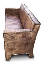 Casa Padrino Canapé lounge en cuir véritable luxe vintage marron 185 cm - Canapé de salon en cuir de luxe en cuir de buffle