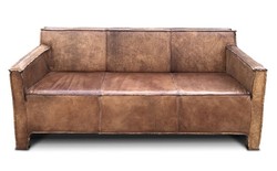 Casa Padrino Canapé lounge en cuir véritable luxe vintage marron 185 cm - Canapé de salon en cuir de luxe en cuir de buffle