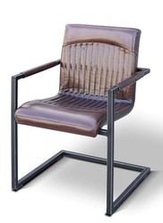 Fauteuil Industriel Vintage en Cuir Véritable Casa Padrino - TOUTES LES COULEURS - Fauteuil de Luxe Accoudoir Industriel Design Meuble Cuir de Buffle