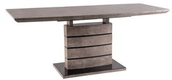 Casa Padrino mesa de comedor de lujo gris / negro 140-180 x 80 x A. 76 cm - Mesa de Comedor Extensible en Aspecto Hormigón