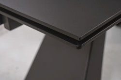 Casa Padrino table à manger design noir mat 160-240 x 90 x H. 76 cm - Table extensible de salle à manger avec plaque de verre trempé - Meubles Design