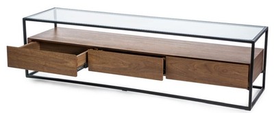 Casa Padrino Luxus Fernsehschrank Bressa Braun / Schwarz