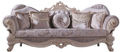 Casa Padrino divano barocco di lusso per soggiorno con strass e cuscini decorativi lilla / crema / beige 230 x 85 x A. 110 cm - Nobile e Sontuoso 