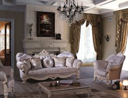 Casa Padrino divano barocco di lusso per soggiorno con strass e cuscini decorativi lilla / crema / beige 230 x 85 x A. 110 cm - Nobile e Sontuoso 