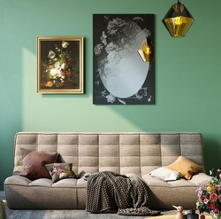 Casa Padrino espejo de pared de diseño negro / gris 70 x A. 101,3 cm - Espejo de armario - Espejo de salón - Espejo de dormitorio - Calidad de Lujo