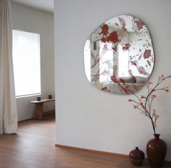 Casa Padrino specchio da parete di design rosso 100 x A. 105 cm - Specchio dal design moderno - Collezione di Lusso