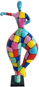 Casa Padrino sculpture décoration design femme faisant du sport multicolore H. 132 cm - Figure de Décoration - Sculpture de Décoration de Jardin - Figure de Jardin de Luxe