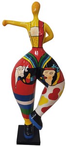 Casa Padrino sculpture décoration design femme faisant du sport multicolore H. 132 cm - Sculpture de Décoration de Jardin - Figure de Jardin de Luxe