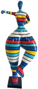 Casa Padrino sculpture décoration design femme faisant du sport multicolore H. 132 cm - Figure de Décoration - Sculpture de Décoration de Jardin - Figure de Jardin