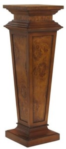 Casa Padrino pilastro barocco di lusso marrone 33 x 33 x A. 105 cm - Nobile pilastro decorativa in legno di radica di alta qualità - Accessori Decorativi Barocchi