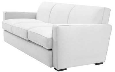 Casa Padrino Luxus Wohnzimmer Sofa Weiß / Schwarz 229 x 94 x H. 82 cm - Luxus Wohnzimmer Möbel