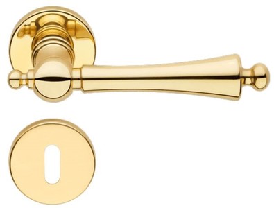 casa Padrino set di maniglie per porte Art Nouveau di lusso ottone 13,6 x A. 5 cm - Maniglie con rosette - Qualità di Lusso - Fatto in Italia