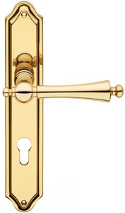 Casa Padrino set di maniglie per porta Art Nouveau di lusso ottone 13,5 x A. 26,3 cm - Maniglie per porte nobili con piatti - Qualità di Lusso - Fatto in Italia