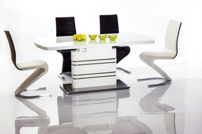 Casa Padrino Luxus Esstisch Weiß / Silber 160-220 x 90 x H. 77 cm - Moderner Ausziehbarer Esszimmertisch - Luxus Küchen Möbel