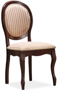 Casa Padrino chaise de salle à manger baroque beige / or / marron foncé 47 x 44 x H. 97 cm - Chaise de cuisine avec rayures de style baroque - Mobilier Baroque
