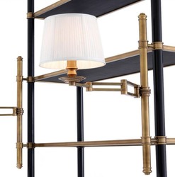 Casa Padrino cabinet mensola di lusso con 2 luci girevoli ottone vintage / nero 105 x 44 x A. 250 cm - Armadio per Libri - Armadio Soggiorno - Armadio Ufficio - Mobili di Lusso