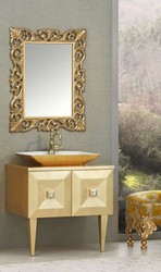 Barock Badezimmer Set Gold, Barock Waschtisch mit Spiegel, Barock Badezimmermöbel Gold, Baroque Bathroom Set Gold, Baroque Vanity with Mirror, Baroque Bathroom Furniture Gold