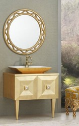 Casa Padrino luxury baroque bathroom set gold - Washstand with Sink and Wall Mirror - Noble and Ornate - Luxury Quality