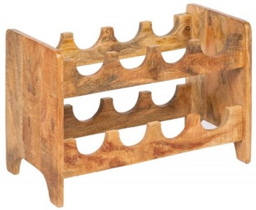 Casa Padrino country style wine rack natural 54 x 26 x H. 36 cm - Handcrafted solid wood wine bottle holder - Standing shelf - Wall shelf - Country Style Furniture