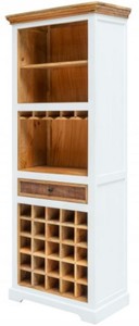 Casa Padrino country style wine cabinet white / natural 72 x 40 x H. 196 cm - Handcrafted solid wood bar cabinet - Bar Furniture in Country Style 