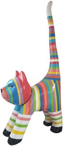 Casa Padrino sculpture de décoration de jardin design chat multicolore rayé H. 190 cm - Figurine Animale - Figurine de Jardin