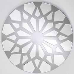 Casa Padrino specchio da parete di design grigio Ø 100 cm - Specchio design moderno - Specchio guardaroba - Specchio soggiorno - Collezione di Lusso