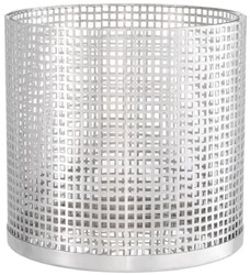 Casa Padrino luxury candle holder silver Ø 25.5 x H. 25 cm - Round stainless steel and glass hurricane - Luxury decorative accessories
