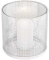Casa Padrino luxury candle holder silver Ø 25.5 x H. 25 cm - Round stainless steel and glass hurricane - Luxury decorative accessories
