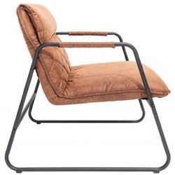 Casa Padrino chaise longue retrò marrone chiaro vintage / nero 71 x 72 x A. 79 cm - Poltrona in similpelle con struttura in metallo - Mobili per soggiorno